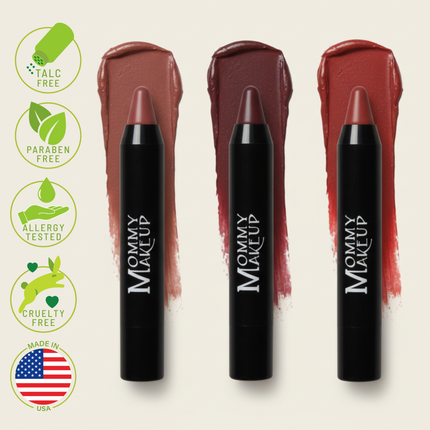 Mommy Makeup - Triple Sticks Lipstick, Cream Blush, and Treatment in Gigi