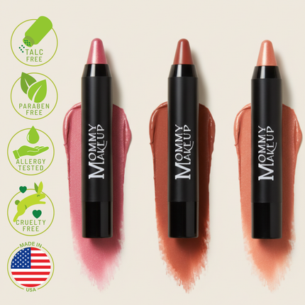 Mommy Makeup - Triple Sticks Lipstick, Cream Blush, and Treatment in Pink Daisy