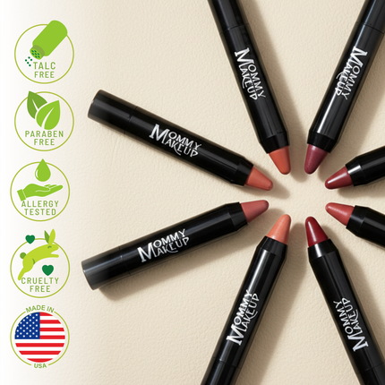 Mommy Makeup - Triple Sticks Lipstick, Cream Blush, and Treatment in Bare Babe