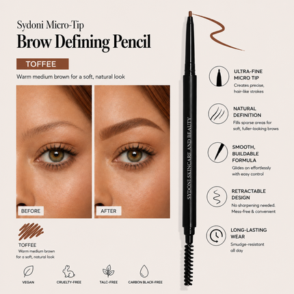 Sydoni - MOST LOVED! MICRO-TIP RETRACTABLE BROW PENCIL, WATERPROOF (6 Shades)