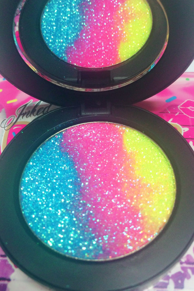 Inked Doll Cosmetics - *TROPICAL SLUSHY !*  Iridescent Glitter Pressed Single!