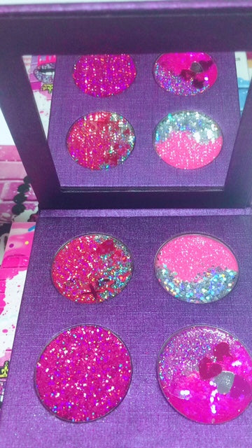 Inked Doll Cosmetics - "TRUE LOVE HEARTS" Pressed Glitter Quad!