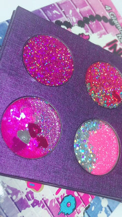 Inked Doll Cosmetics - "TRUE LOVE HEARTS" Pressed Glitter Quad!