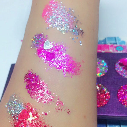 Inked Doll Cosmetics - "TRUE LOVE HEARTS" Pressed Glitter Quad!