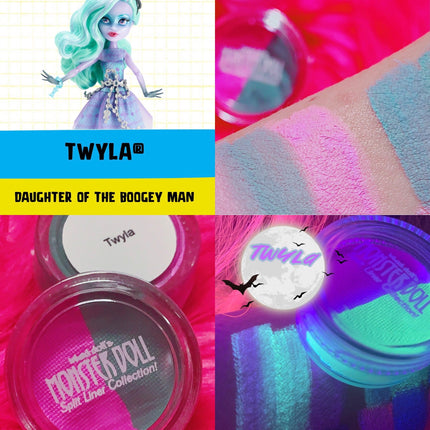 Inked Doll Cosmetics - (HUGE!) Monster Doll TWYLA *UV Neon Pastel* SPLIT LINER/FACE/BODY PAINT