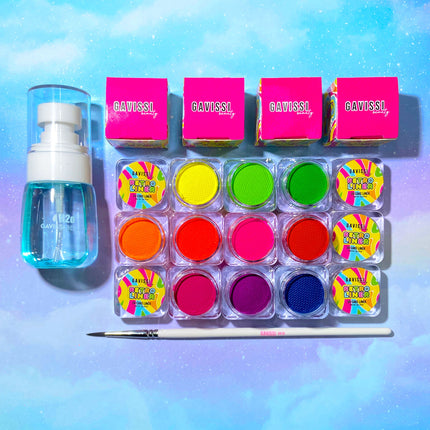 Gavissi Beauty - UV NEON BUNDLE: 10 LINERS + BRUSH + SPRAY BOTTLE