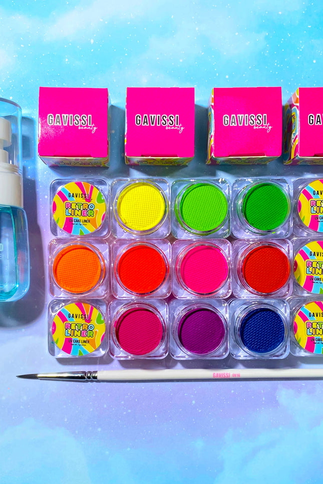 Gavissi Beauty - UV NEON BUNDLE: 10 LINERS + BRUSH + SPRAY BOTTLE