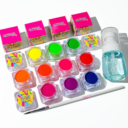 Gavissi Beauty - UV NEON BUNDLE: 10 LINERS + BRUSH + SPRAY BOTTLE