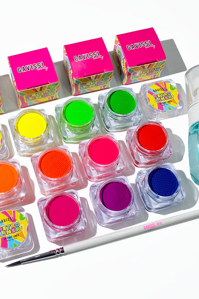 Gavissi Beauty - UV NEON BUNDLE: 10 LINERS + BRUSH + SPRAY BOTTLE