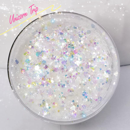 Inked Doll Cosmetics - UNICORN TRIP Chunky (Rainbow) Iridescent Glamdoll Glitter
