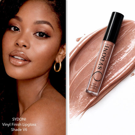 Sydoni - SHADE V6 LUSTRE VINYL FINISH LIPGLOSS - Sheer Brown with Light Gold Shimmer