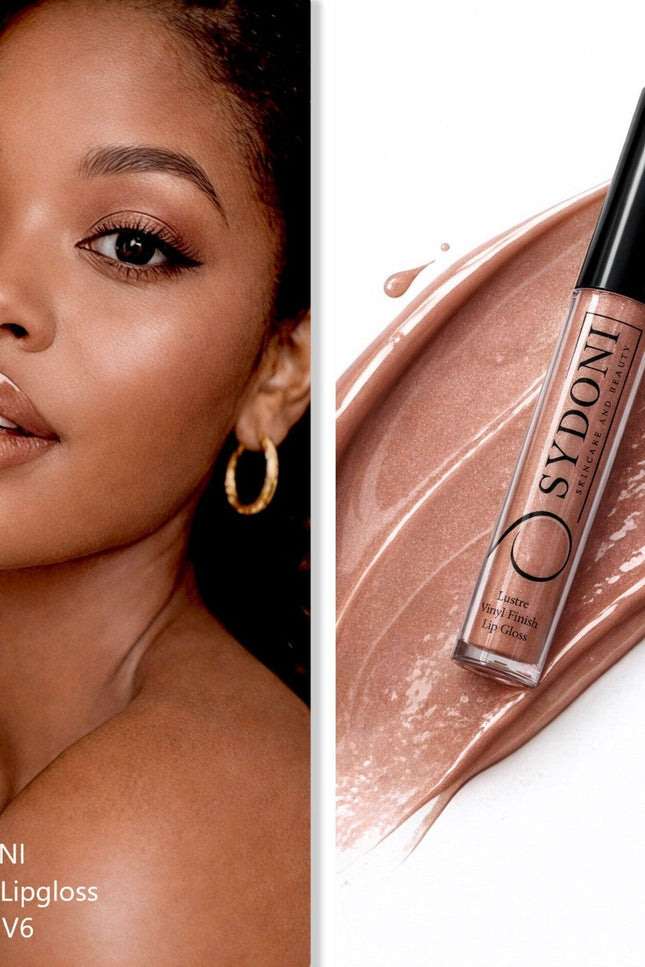 Sydoni - SHADE V6 LUSTRE VINYL FINISH LIPGLOSS - Sheer Brown with Light Gold Shimmer