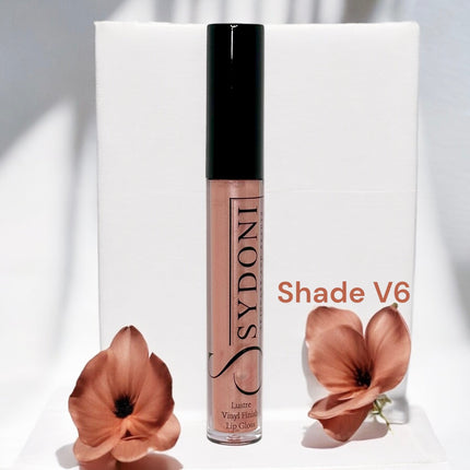 Sydoni - SHADE V6 LUSTRE VINYL FINISH LIPGLOSS - Sheer Brown with Light Gold Shimmer
