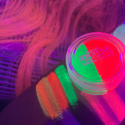 Inked Doll Cosmetics - (HUGE!) Monster Doll VENUS McFLYTRAP *UV Neon Pastel* SPLIT LINER/FACE/BODY PAINT