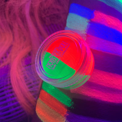 Inked Doll Cosmetics - (HUGE!) Monster Doll VENUS McFLYTRAP *UV Neon Pastel* SPLIT LINER/FACE/BODY PAINT