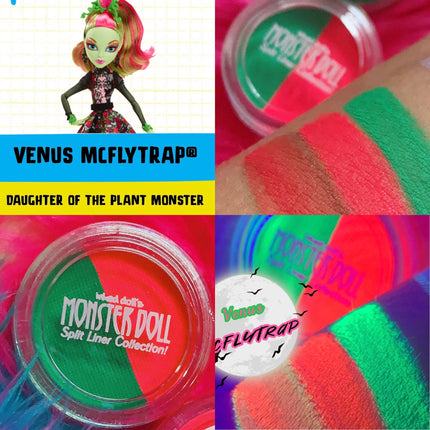 Inked Doll Cosmetics - (HUGE!) Monster Doll VENUS McFLYTRAP *UV Neon Pastel* SPLIT LINER/FACE/BODY PAINT
