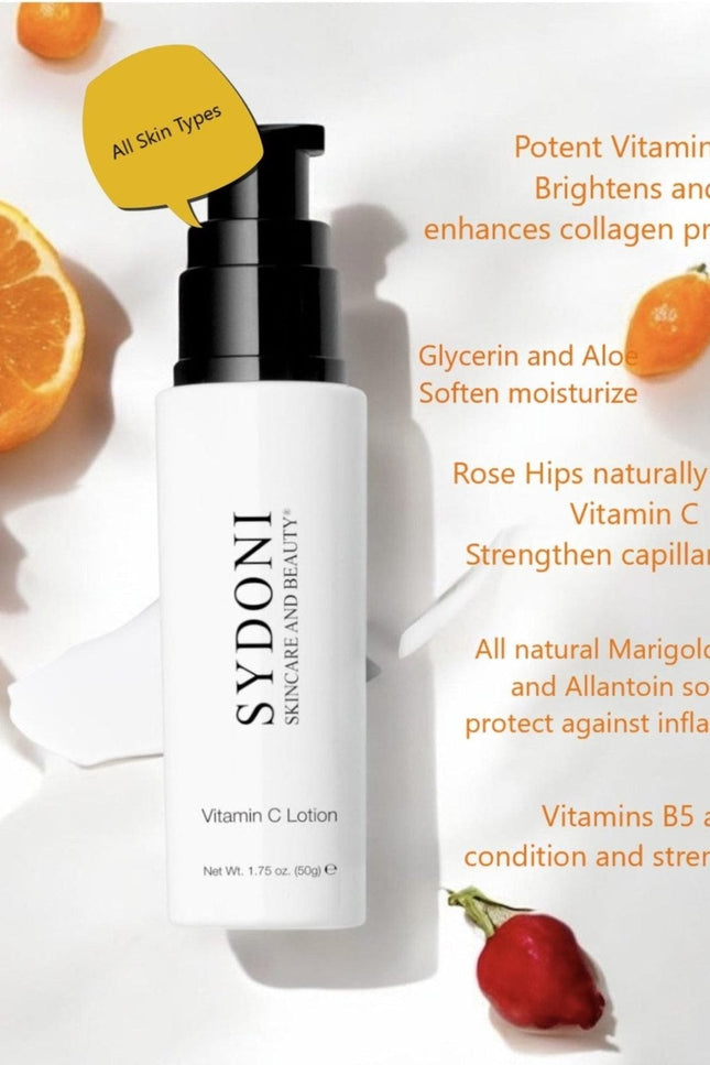 Sydoni - VITAMIN C LOTION with VITAMIN B5 AND ALOE 1.75 OZ. PUMP BOTTLE