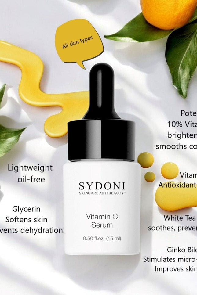 Sydoni - MOST LOVED! VITAMIN C SERUM with GINKO BILOBA EXTRACT AND GLYCERIN .5 FL. OZ.