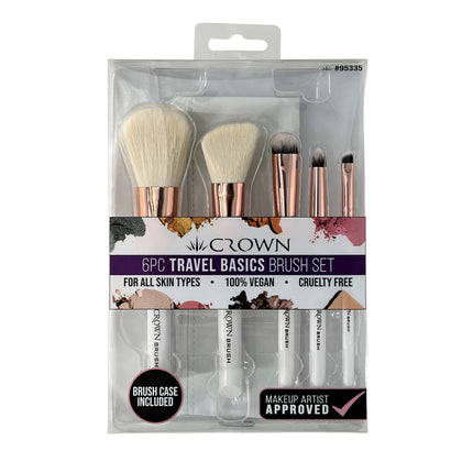 Crown Brush - 6 PC TRAVEL BASICS BRUSH SET