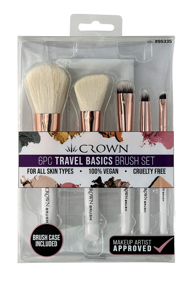 Crown Brush - 6 PC TRAVEL BASICS BRUSH SET