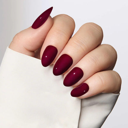 Nail Pop Studio - Grape Red Oval Nails - Press On Nails | Long Lasting & Reusable
