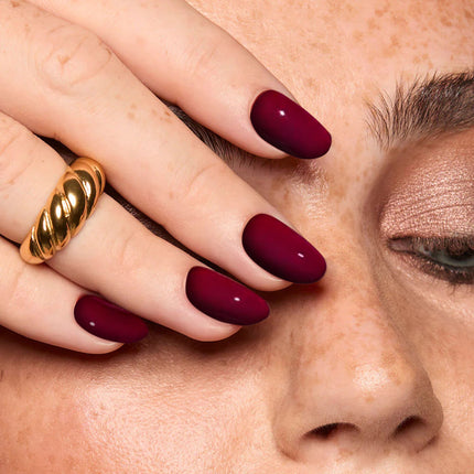 Nail Pop Studio - Grape Red Oval Nails - Press On Nails | Long Lasting & Reusable