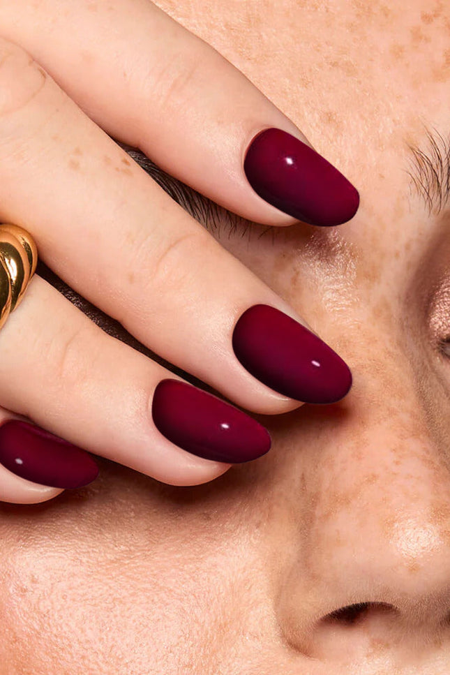 Nail Pop Studio - Grape Red Oval Nails - Press On Nails | Long Lasting & Reusable
