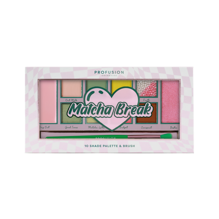 Profusion Cosmetics - Matcha Break 10 Shade Palette & Brush