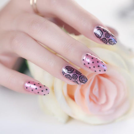 Candied Nails - Pink Rose Dots