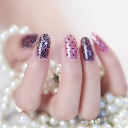 Candied Nails - Pink Rose Dots