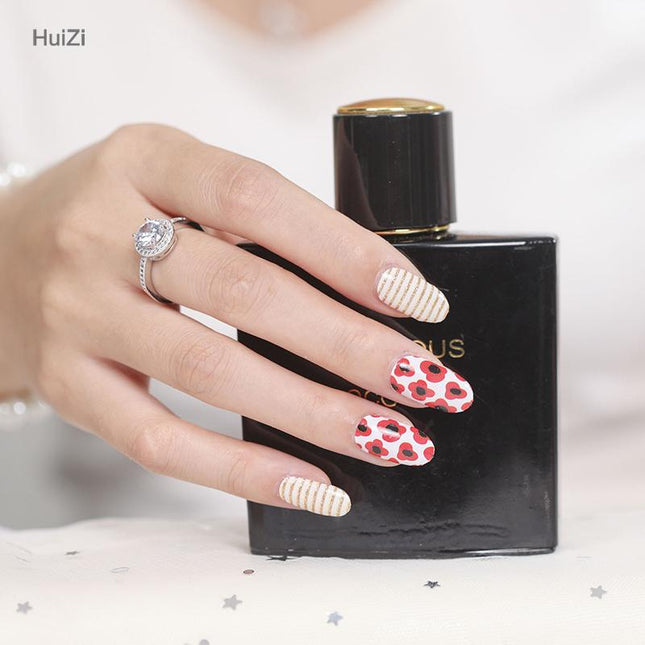 Candied Nails - Nail Sticker - Red Posie Stripe