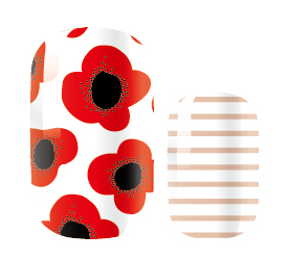 Candied Nails - Nail Sticker - Red Posie Stripe