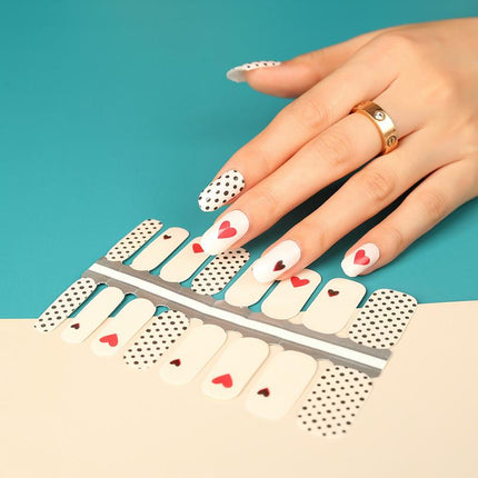 Candied Nails - Nail Sticker - Polka Dot Hearts