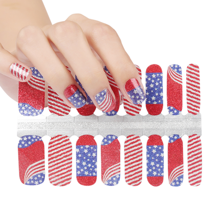 Candied Nails - Nail Sticker - Red White & Blue