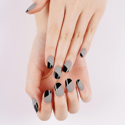 Candied Nails - Nail Sticker - Black Grey
