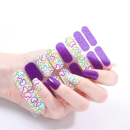 Candied Nails - Nail Sticker - Valentine Purple Gel Nails