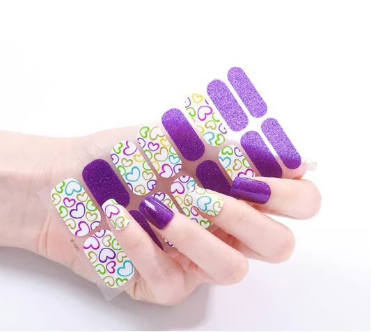 Candied Nails - Nail Sticker - Valentine Purple Gel Nails