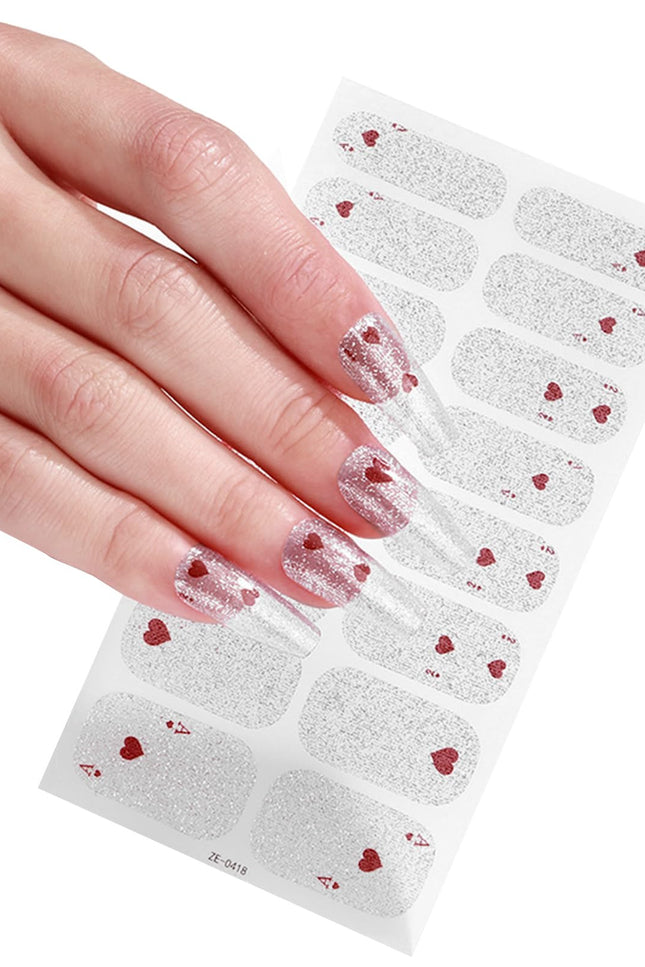 Candied Nails - Nail Sticker - Glitter Hearts Gel Nails