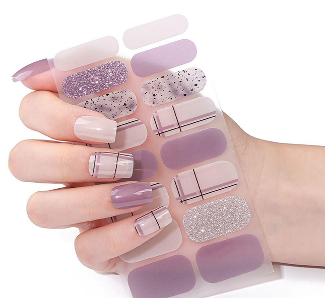 Candied Nails - Lavender Glitter Gel Nails