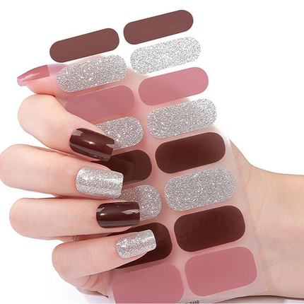 Candied Nails - Nail Sticker - Glitter Tan Gel Nails