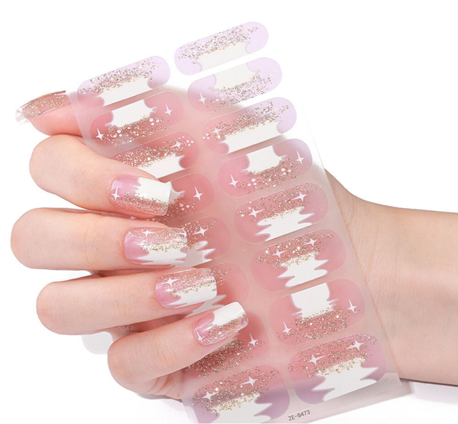Candied Nails - Nail Sticker - Shimmering Snow Gel Nails