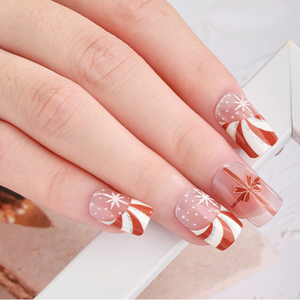 Candied Nails - Nail Sticker - Candy Cane Swirl Gel Nails