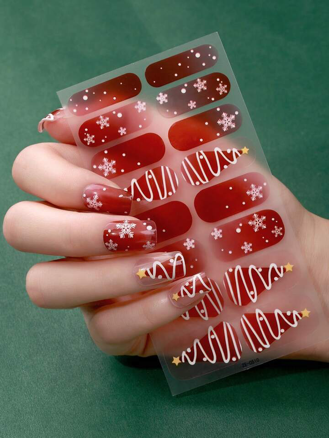 Candied Nails - Nail Sticker - Christmas Trees Gel Nails