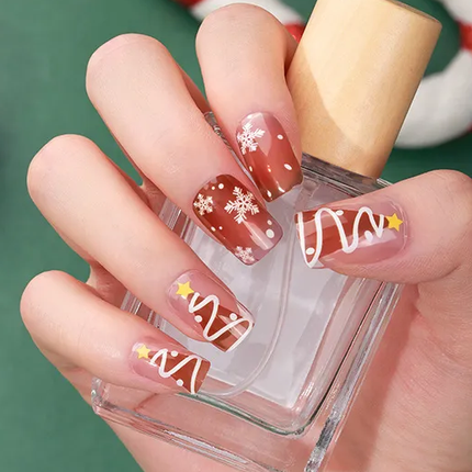 Candied Nails - Nail Sticker - Christmas Trees Gel Nails