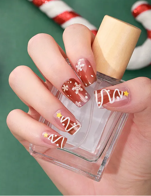 Candied Nails - Nail Sticker - Christmas Trees Gel Nails