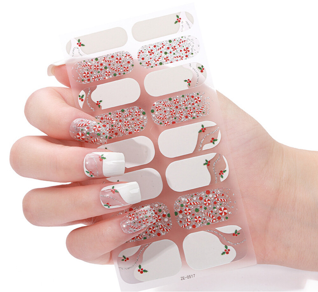 Candied Nails - Nail Sticker - Christmas Mistletoe Gel Nails