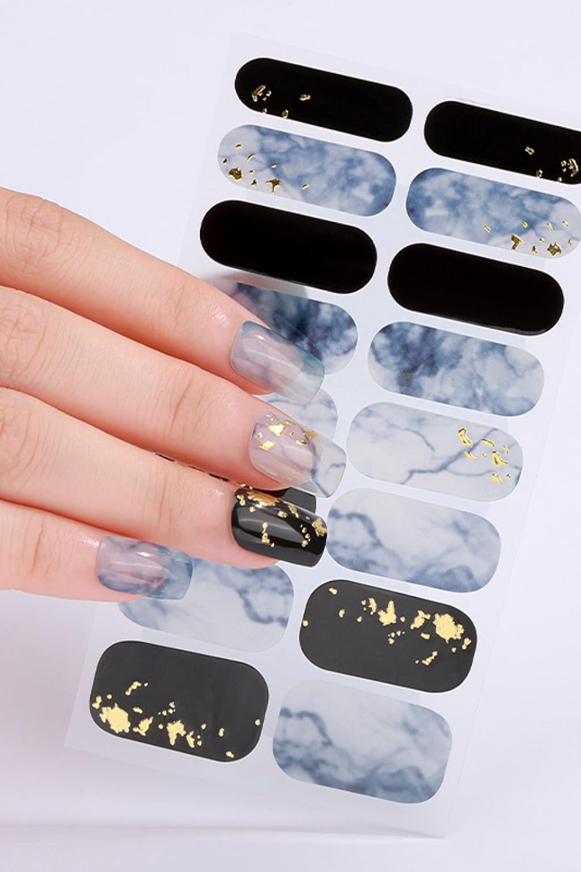 Candied Nails - Nail Sticker - Blue Marble Gel Nails