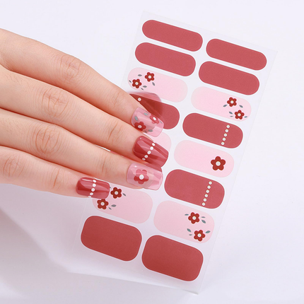 Candied Nails - Nail Sticker - Red Daisy Gel Nails