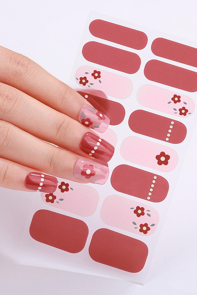 Candied Nails - Nail Sticker - Red Daisy Gel Nails