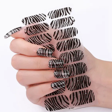 Candied Nails - Nail Sticker - Black Zebra Gel Nails